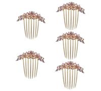 TOVINANNA 5pcs Teeth Hair Side Comb Rhinestone Flower Decorative Bridal Hair Accessory for Women for Weddings Prom and Special Occasions
