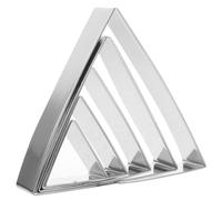 TOVINANNA 5pcs Triangle Stainless Steel Cake Mold Rings Fixed Design Cooking Ring for Baking Muffins and Chiffon Cakes Silver Random Style