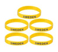 TOVINANNA 5pcs Yellow Silicone Flag Printed Wristbands, One Size Fits Most, Comfortable for Wearing, for Competitive Race and Entertainment Club Events
