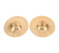 TOVINANNA 6-Inch Brass Finger Cymbals Wooden Knob, Mini Handheld Percussion Instrument for, ’s Belly Dance Musical Props and Practice Cymbals