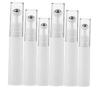 TOVINANNA 6 Pcs Eye Cream Roller Bottles Empty Refillable Applicators with Massage Lotion Function Compact Portable Vacuum Bottles for Essential Oils White