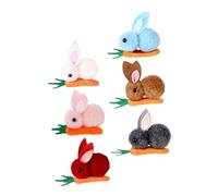 TOVINANNA 6 Pcs Rabbit Carrot Hair Clips Mini Bunny Hair Clips Plush Cute Easter Eye-catching Not Easy to Fall for Outfit Or Occasion
