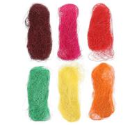 TOVINANNA 6 Pieces Easter Bird Nest Raffia Silk Craft Box Stuffing, Natural Flower Packing Material for Wrapping and Basket Filling Random Color