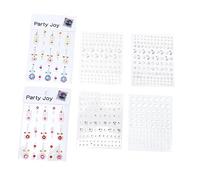 TOVINANNA 6 Sheets Rhinestone Face Patch Face Gems Stickers for Masquerade Party Eyebrow Gems Stickers Party Make-up Accessories