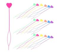TOVINANNA 60pcs Hair Styling Tool Set and Women, Lightweight Plastic Looper Tool with Heart Shape for Quick Ponytail Pull and French Braid, for School and Parties