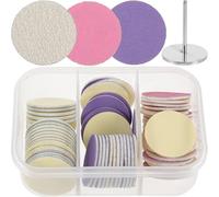 TOVINANNA 60Pcs Nail Sanding Discs Set with Bearing and Colorful Storage Box, 25Mm Electric Callus Remover Pads for Foot File, Pedicure Tool for Dead Skin and Hard Callus Removal