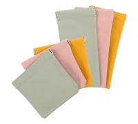 TOVINANNA 6pcs Automatic Closing Storage Bag for Small Makeup Items Self-Closing Pockets for Lipstick and Keys Portable Snap Close Pouch in Yellow Green Pink for Travel and Everyday Use