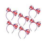 TOVINANNA 6pcs British Flag Bow Hair Bands Union Jack Bowknot Headbands for Uk Festival Sports Events Party Hair Accessories for Fans and Celebrations
