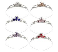 TOVINANNA 6pcs Crystal Tiara Headband Rhinestone Crown Accessories for Weddings Birthdays Proms and Special Occasions Elegant Hair Jewelry White Blue Red Pink Purple and