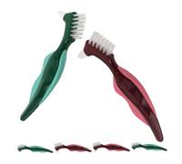 TOVINANNA 6pcs Denture Cleaning Brush Travel Denture Brush Fake Tooth Cleaner Pp