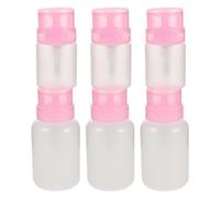 TOVINANNA 6pcs Empty Push down Dispenser Bottles Plastic Nail Remover Bottles for Push Top Makeup Containers for Nail Polish Gel Removal
