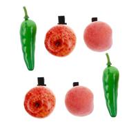 TOVINANNA 6pcs Faux Fruit Hair Clips Whimsical Chili Pepper Hairpins for Women Fun Hair Accessories for Parties Live Streams Unique Decorative Alligator Clips