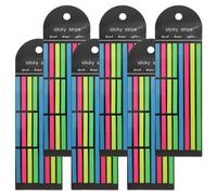 TOVINANNA 6Pcs Fluorescent Reading Strips Book Tabs Set Portable Highlighter Tape for Annotating Books Long and Short Colorful Index Markers for Students Office and School Use