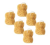 TOVINANNA 6pcs Honeycomb Exfoliating Bath Sponge for Home and Spa Use, Gentle Dead Skin Remover with Rich Foam Creation, Ergonomic Natural Sponge for Delicate Skin Users