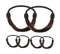 TOVINANNA 6pcs Invisible Hair Band for Women Korean Fashion Hair Accessories High Elastic Head Tie Ponytail Holders for Wig Dark Brown