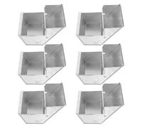 TOVINANNA 6pcs Metal Rabbit Food Water Dish Feeder with Unique Shape Silver Iron Construction Supports Natural Feeding Posture Enhances Feeding Efficiency for Indoor Cages