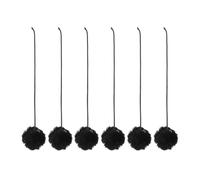 TOVINANNA 6pcs Plush Cat Dangling Balls Bell Replacement Balls for Cat Scratching Post Tree Interactive Indoor Kitten Toys Black