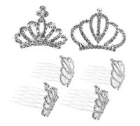 TOVINANNA 6pcs Rhinestone Mini Crowns for Girls Cute Birthday Party Accessories Comfortable Headbands for Flower Girls and Dress