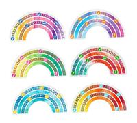 TOVINANNA 6Pcs Sensory Calm Stickers for Textured Adhesive Phone Back Stickers in Rainbow Colors Peva Film Soothing DIY Labels for Teens and Adults