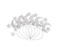 TOVINANNA 6pcs Silver Sparkly Headbands with Crescent Moon and Five-pointed Star Shapes, Lightweight Plastic Hair Accessories and Women, for Photoshoots and Travel