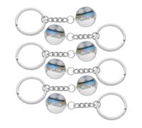 TOVINANNA 6pcs Stylish Globe Keychain Map Pattern Chic Planet Keychains for Party Favors Elegant Hanging Decor Versatile for Friends Family