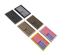 TOVINANNA 6pcs USA Flag Embroidered Patch Set - Small Patriotic Sewing Appliques for Jackets, Hats, Backpacks with Military Green, Gray, White, Yellow, Coyote, and Black-White Colors, DIY
