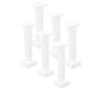 TOVINANNA 6pcs White Roman Column Statue Photo Props Mini Pillars Decorations Plastic Columns for Home and Landscape Creative Design