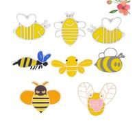 TOVINANNA 8 Pcs Cartoon Animal Patterned Brooches Alloy Jewelry Lapel Pins with Bling Effect Wardrobe Accessory for Valentine's Day and Mother's Day