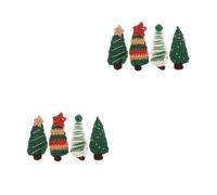TOVINANNA 8 Pcs Knitted Christmas Tree Hair Clips Red Snap Barrettes Side Bangs Clips for Holiday Party Hair Accessories