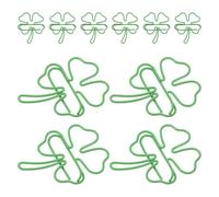 TOVINANNA 80pcs Green Clover Shaped Paper Clips Metal Mini Clips for Paper Decoration St Patrick’s Day Planner Bookmark Office and School Supplies