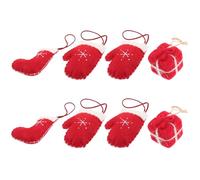 TOVINANNA 8Pcs Felt Xmas Ornaments Set, Wool Felt Mushroom Pendants Christmas Tree Decorations, Xmas Themed Hanging Pendants for Holiday Party Decor Random Style