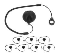 TOVINANNA 8Pcs Retractable Pen Tether with 30Cm Elastic Spring Cord and 8Mm Silicone Ring Stylus Pen Holder for Touchscreen Tablets for Desk Use Black