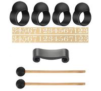 TOVINANNA 9Pcs Silicone Finger Sleeves and Finger Picks Set for Tongue Drum Percussion Instrument with Note Stickers, Hand Pan Drum Mallets Accessory Kit for Music Playing and Practice