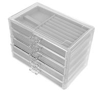 TOVINANNA Acrylic Rock Display Box with Multi-compartment Velvet-lined Stackable Organizer Case for Rock and Collections Dust-resistant Clear Storage Display Cabinet