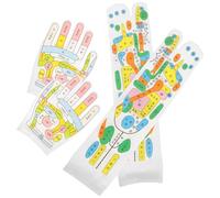 TOVINANNA Acupressure Gloves and Reflexology Socks Set for Foot Massage, Elastic Knitting Fabric with Smooth Round Printed Acupoints, for Family and Seniors to Fatigue and Relaxation