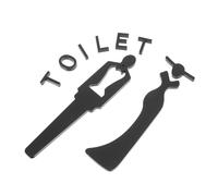 TOVINANNA Adhesive Bathroom Door Sign Unisex Acrylic Restroom Sign Minimalist Wall Decal for Home Office Hotel Restaurant Easy Installation
