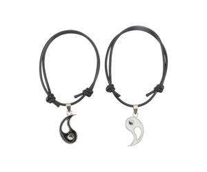 TOVINANNA Adjustable Black Yin Yang Bracelet Pair for Couples and Boyfriends, Alloy Material Unique Design, for Thanksgiving's Day Or Wedding, Chic and Personal Friendship Bracelet