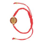 TOVINANNA Adjustable Catholic Saint Benedict String Bracelet Handmade Religious Wristband for Men and Women Woven Red Oil Finished Beaded Bracelet Spiritual Baptism and Daily Wear