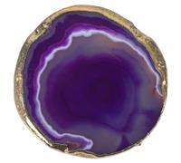 TOVINANNA Agate Coasters Ceramic Jewelry Tray Crystals Coasters Trinket Plate Cup Mats Table Anti-scald Cup Mat Geode Stone Desktop Natural Agate Protection Pad
