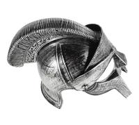 TOVINANNA Ancient Roman Warrior Helmet Silver with Folding Face Mask, Medieval Knights Soldier Costume Headwear for Men, Halloween Warrior Role Play and Party Supplies