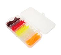 TOVINANNA Artificial Soft Worm Fishing Baits 100Pcs Soft Plastic Lures Kit Five Color Mix for Freshwater Fishing