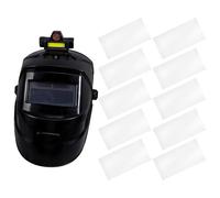 TOVINANNA Auto Darkening Welding Helmet Portable Lightweight with Headlamp Adjustable PP Material Protective Mask for Face and Neck Safety Includes Extra Protection Sheets