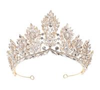 TOVINANNA Baroque Rhinestone Tiara Crown for Brides with Zinc Alloy Material and Comfortable Fit, Elegant Bridal Hair Accessory for Weddings and Proms