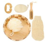 TOVINANNA Bath Ball Body Scrubber Set with Pumice Stone Foot File and Exfoliating Gloves 5pcs Bath Shower Kit for Skin Care and Foot Scrubbing