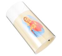 TOVINANNA Battery Operated LED Prayer Candle Mary Motif Flickering Flameless Tealight Light for Christian Festival Spiritual Atmosphere Indoor Use