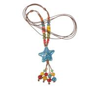 TOVINANNA Beaded Beads Ceramic Lightweight for Women Necklace Boho Multi-layered Porcelain Star Shaped Vintage Style with Resistance to Fading Suitable for Formal Occasions and Celebrations