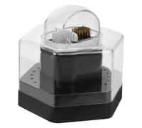 TOVINANNA Black Abs Nail Drill Bits Storage Box with Multi-slot Design and Copper Wire Brush Organizer for Manicure Practice and Nail Art Training Desktop Organization