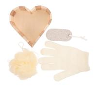 TOVINANNA Body Bathing Scrubber Heart Shaped Set for Exfoliating and Massage Soft Safe Material Includes Box for Home Shower and Hotel Use Supports Healthy Skin