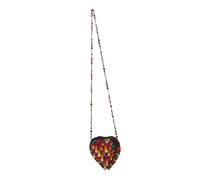 TOVINANNA Boho Ethnic Coconut Shell Crossbody Bag Handmade Beaded Shoulder Purse with Strap for Women Versatile Sling Coin Wallet for Phone Lipstick Storage Lightweight Everyday Use