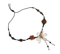 TOVINANNA Boho Wooden Flower Choker Necklace for Women Retro Beaded Collarbone Chain Summer Beach Jewelry Unique Accessory Comfortable Natural Design